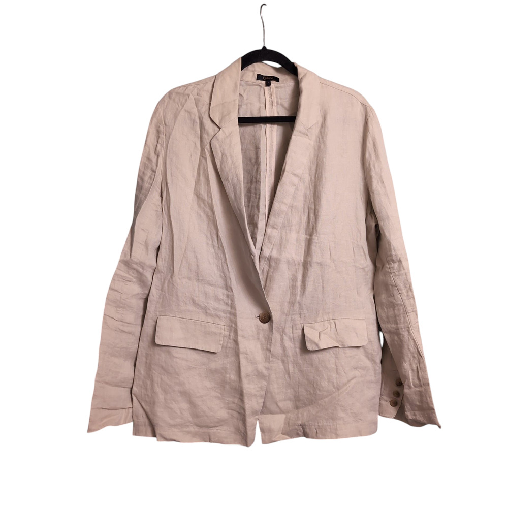 Quince L 100% Linen Blazer Driftwood Tan Quiet Luxury Minimalist Jacket